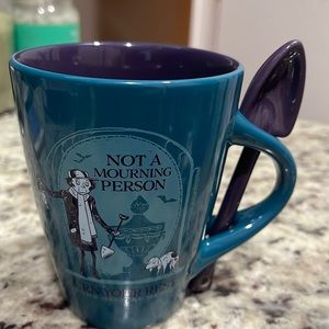 “Not a mourning person” Haunted Mansion Caretaker and Dog Cup and Spoon